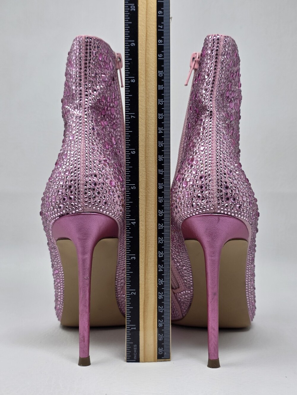 Steve Madden Pink Valora Bootie Rhinestone Sparkle Heels Women's Size 8.5 - Picture 6 of 12